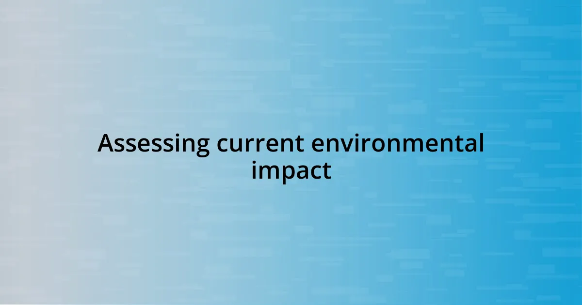 Assessing current environmental impact