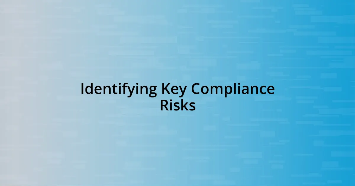 Identifying Key Compliance Risks