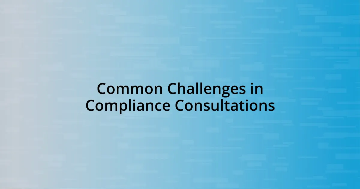 Common Challenges in Compliance Consultations