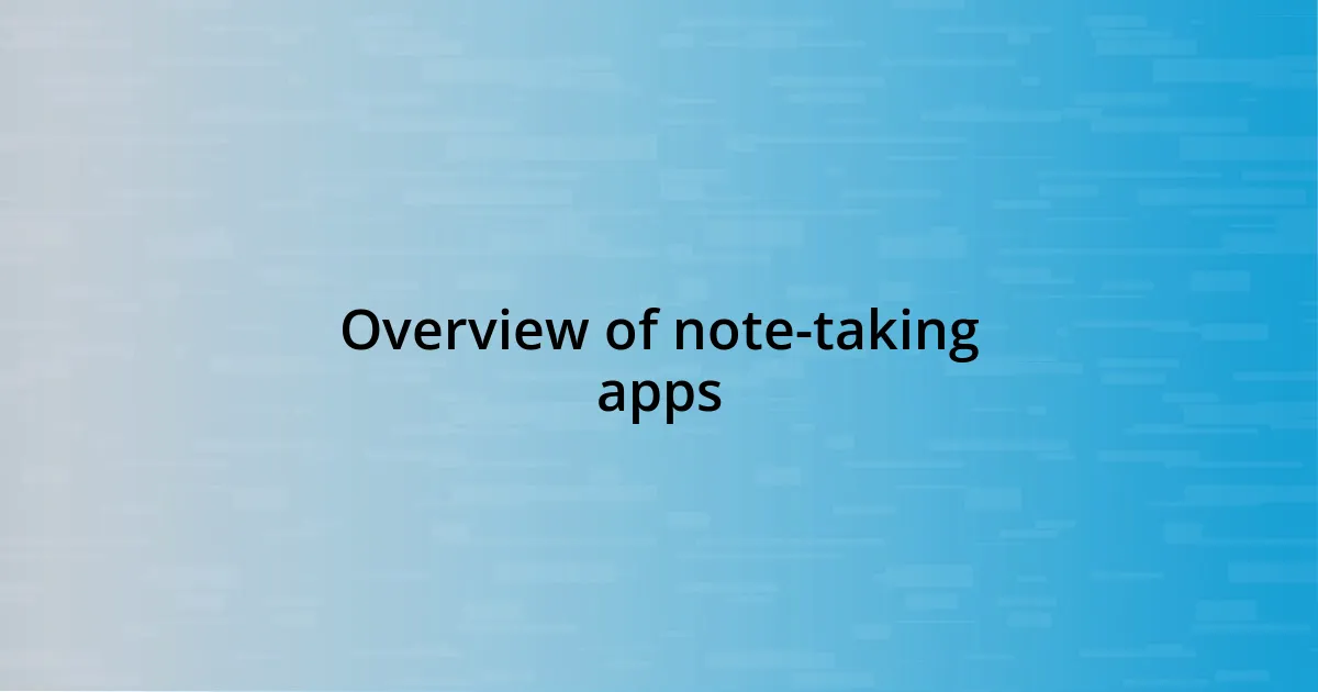 Overview of note-taking apps